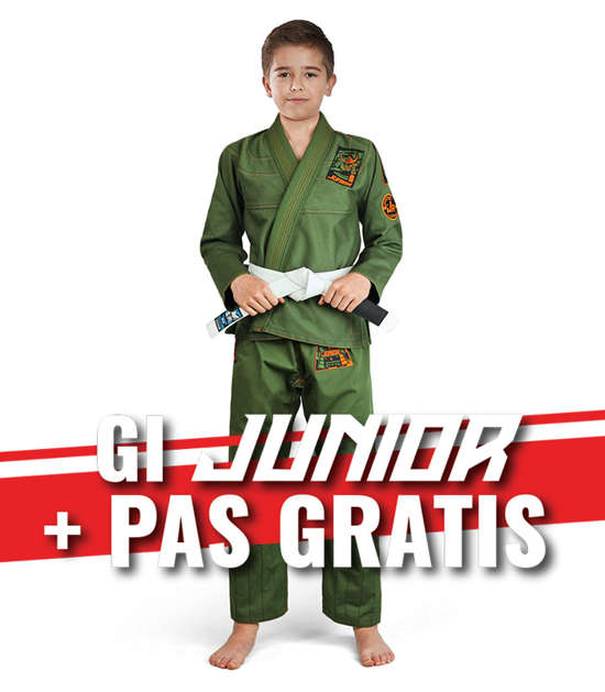 Dětské kimono Gi BJJ Junior 3.0 Ground Game + pásek ZDARMA olivová / zelená